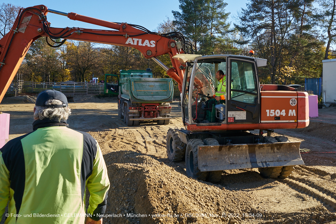 15.11.2022 - Baustelle an der Quiddestraße Haus für Kinder in Neuperlach
